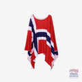 Flaggponcho i stoff, Norge – Small/medium