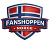 Fanshoppen Norge logo – skjoldformet emblem med norsk flagg