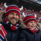 Heklet Norgelue med horn