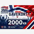 Fanshoppen Norge 2000kr gift card for supporters, featuring Norwegian flag and cheering crowd.