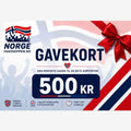 Fanshoppen Norge 500kr gift card for supporters, featuring Norwegian flag and cheering crowd graphic.