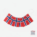 Fanshoppen Norge 15-piece Norwegian flag bunting, 4.5m long, red with blue and white cross.