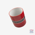Fanshoppen Norge supporter mug with red and white design, featuring 'NORGE' text. Ceramic mug for coffee or tea.